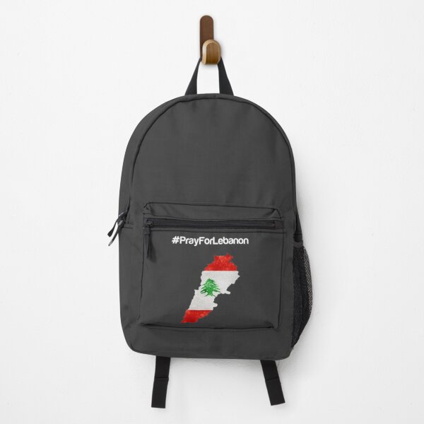 Item preview, Mapa de PrayforLebanon con la bandera sobre fondo negro designed and sold by Mo5tar.