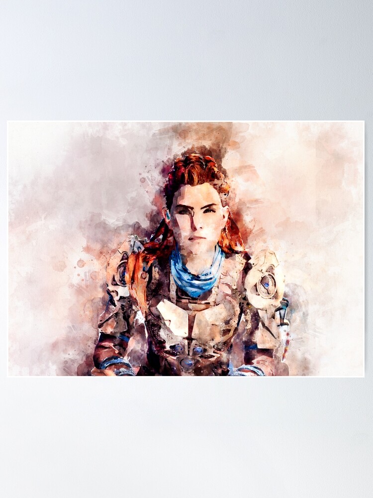 Alternate view of Aloy Watercolor painting Poster