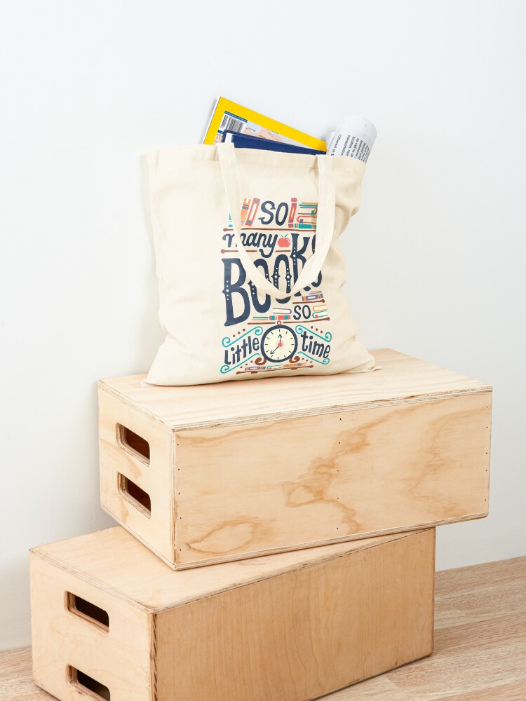 Alternate view of So many books so little time Tote Bag