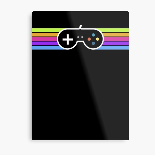 retro controller video games Metal Print