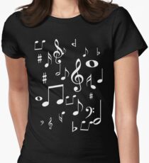 Camiseta entallada para mujer Notas musicales