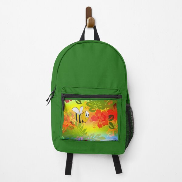 Item preview, Cartoon Bee on Tropical Background designed and sold by AlteredAtelier.