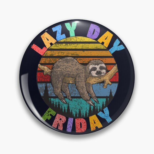Item preview, Lazy day friday retro sleeping sloth on tree designed and sold by GoodyLeo.