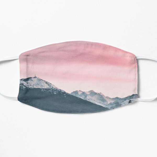 Snowy Mountain Pink Sky Mask
