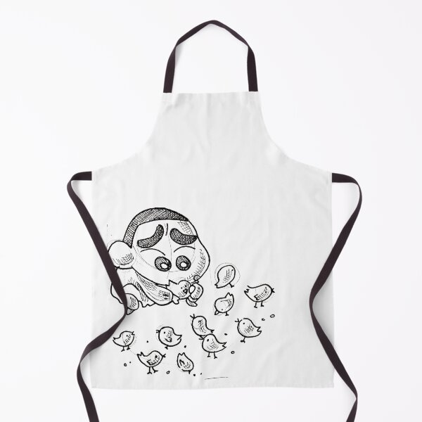 Item preview, shin chan feeding chicks. shin chan with chickens. shin chan throwing food at animals. farm birds. yellow birds. classic 90s cartoon sketch designed and sold by Mariuki Flow.
