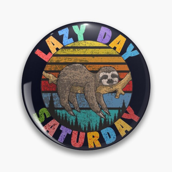 Item preview, Lazy day saturday retro sleeping sloth on tree designed and sold by GoodyLeo.