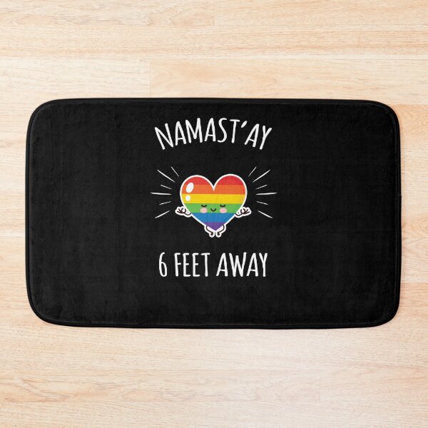 Item preview, Namastay 6 Feet Away Kawaii Cute Meditating LGBT Gay Pride Heart designed and sold by AnastasiaDesign.