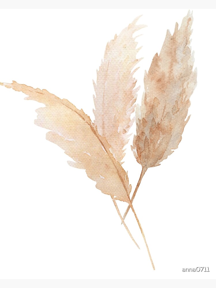 Pampas grass watercolor Poster for Sale by anna0711