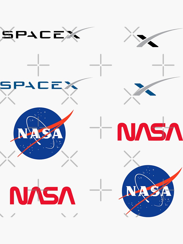 Spacex Nasa Logo Bundle Stickers Sticker By Jaoafallas Redbubble