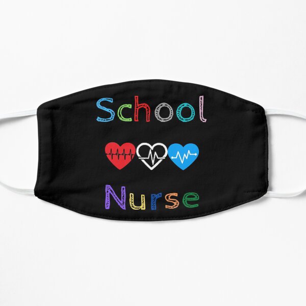 School Nurse Colorful Hearts Face Mask Mask