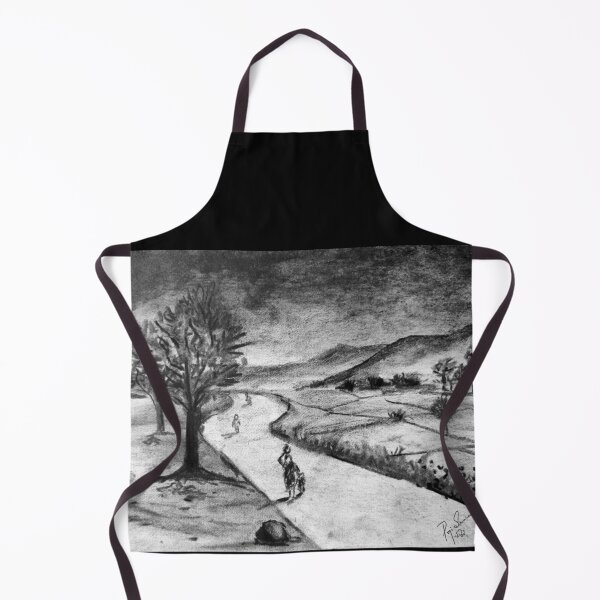 Item preview, Charcoal Art: A Walk in the Village designed and sold by Pooja Srinivas.