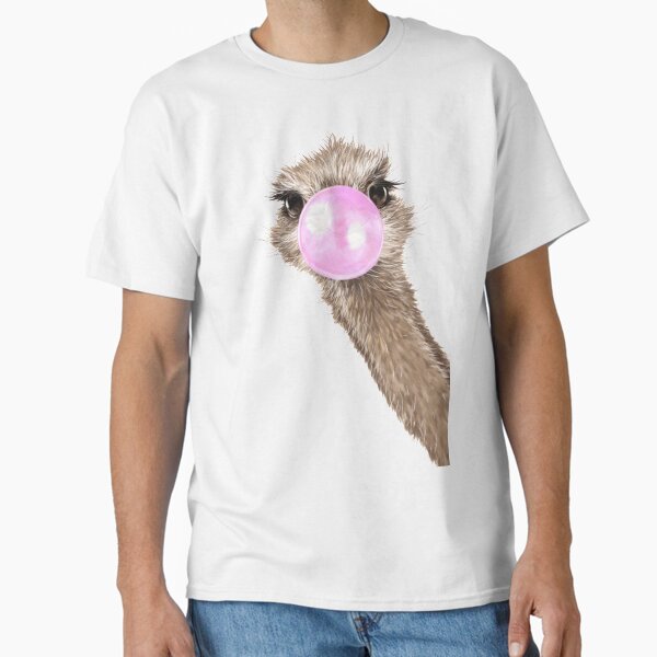 Item preview, Sneaky Ostrich with Bubble Gum in Pink designed and sold by bignosework.