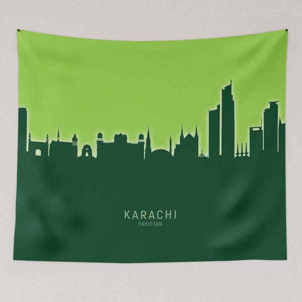 Artikelvorschau, Karachi Pakistan Skyline entworfen und verkauft von ArtPrints.