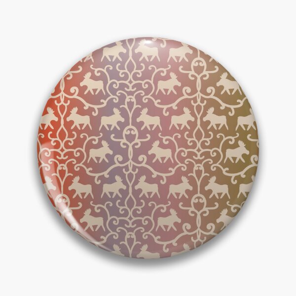 Item preview, ombre moose damask ornament designed and sold by rysunki-malunki.