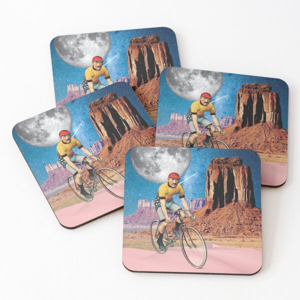 Item preview, Keep Rolling - Vintage cyclist in the Arizona desert under the moonlight designed and sold by deersheep.