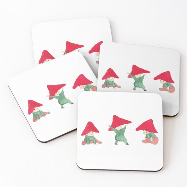 Item preview, 3 playful mushroom children, white designed and sold by Sonderblume.