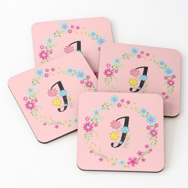 Item preview, Pink Floral Monogram Initial Letter I designed and sold by BleuSky.
