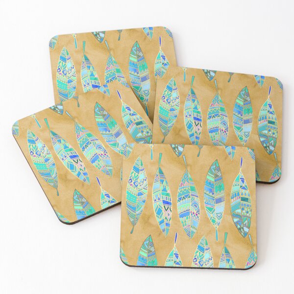 Item preview, Jeweled Enamel Leaves on Tan designed and sold by micklyn.