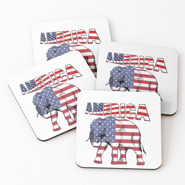 Artikelvorschau, Amerikanisches Flaggenhemd, Elefantent-shirt entworfen und verkauft von Kabella-.
