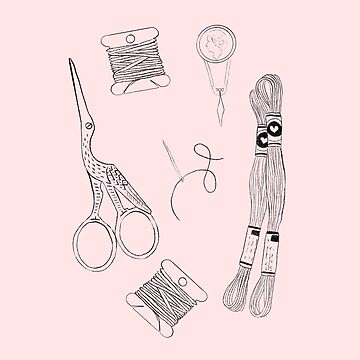 Artwork thumbnail, Embroidery tools by pinkfridgebr