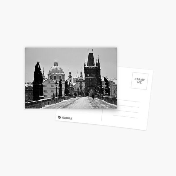 Prague, Charles Bridge, in Snow Postcard
