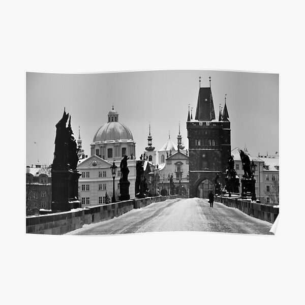 Prague, Charles Bridge, in Snow Poster