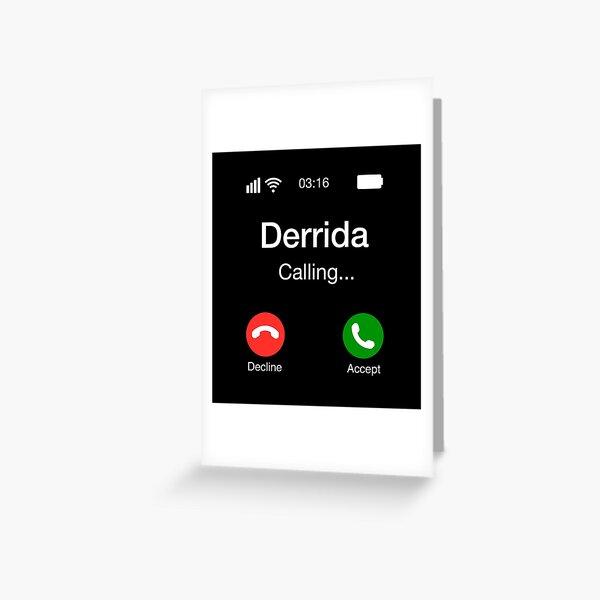Derrida Calling - Funny Philosophy Phone Greeting Card