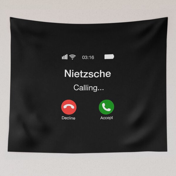Item preview, Nietzsche Calling - Funny Philosophy Phone designed and sold by CanadianUnicorn.