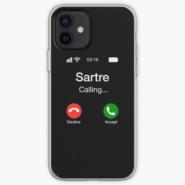 Sartre Calling - Funny Philosophy Phone iPhone Soft Case