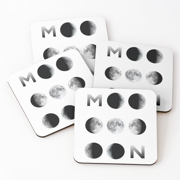 Item preview, Moon phases with moon letters white background  designed and sold by Nishad4.