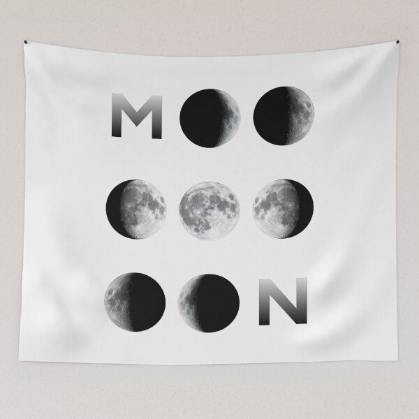 Item preview, Moon phases with moon letters white background  designed and sold by Nishad4.