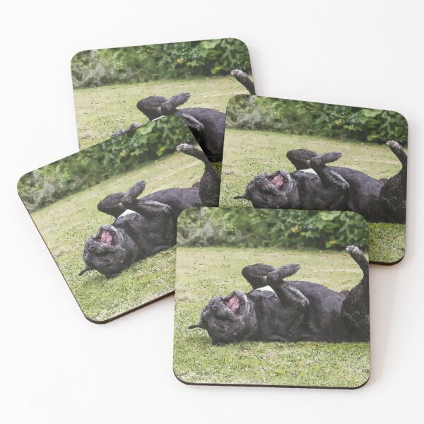 Item preview, Staffy rolling in grass vectorized designed and sold by Beyond Words.
