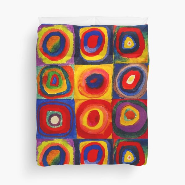 Kandinsky Color Study Squares With Concentric Circles Duvet Cover