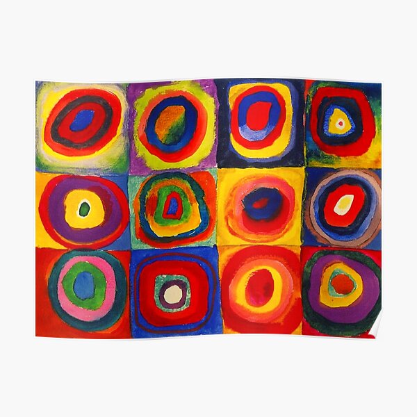 Kandinsky Color Study Squares With Concentric Circles Poster