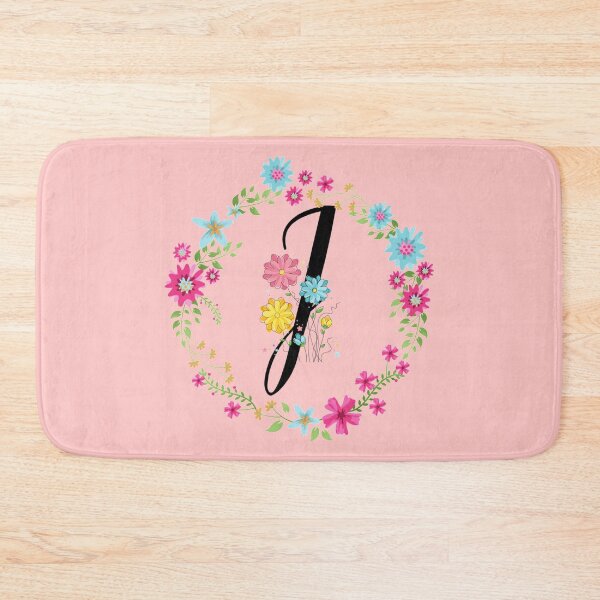 Item preview, Pink Floral Monogram Initial Letter J designed and sold by BleuSky.