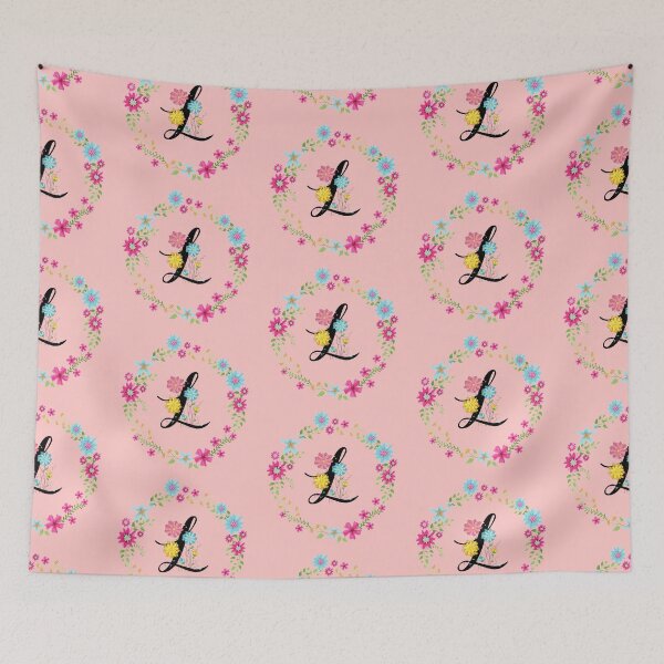 Item preview, Pink Floral Monogram Initial Letter L designed and sold by BleuSky.