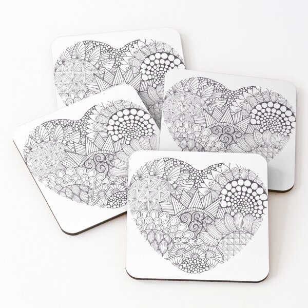 Item preview, Heart Flowers doodle designed and sold by Bake-my-Design.