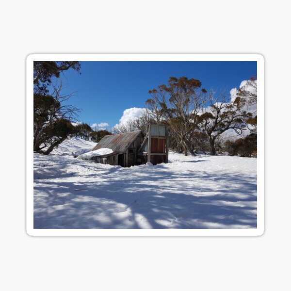 Wallace Hut Under Snow Sticker
