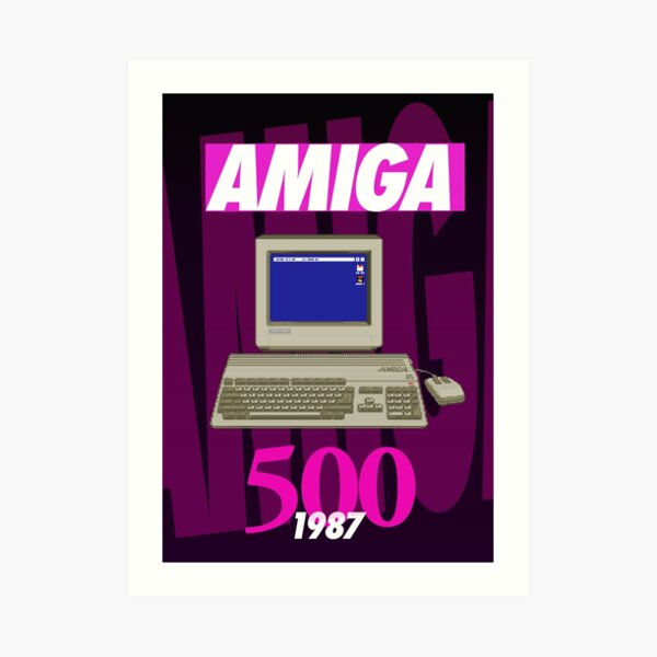 Cartel de Amiga 500 (1980 Wild Dark) - Pixel Art Original de Pixel Vixen Lámina artística
