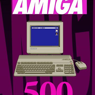 Amiga 500 Poster (1980s Wild Dark) - Pixel Art Original by Pixel