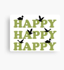 Green Digital Camo Happy Happy Happy Canvas Print