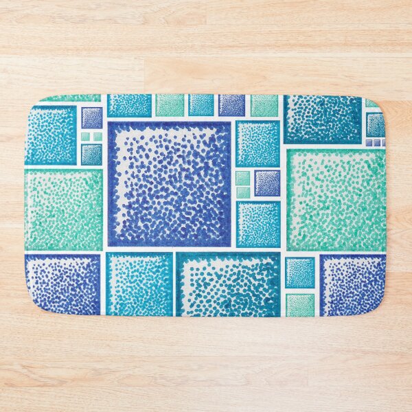 Item preview, Shades of blue abstract pattern pointillism painting designed and sold by MitoP.