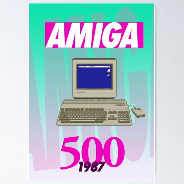 Amiga 500 Poster (1980s Wild Light) - Pixel Art Original by Pixel Vixen Poster