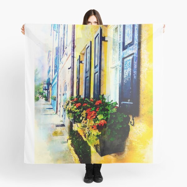 Rainbow Row (2) - Charleston, South Carolina Scarf