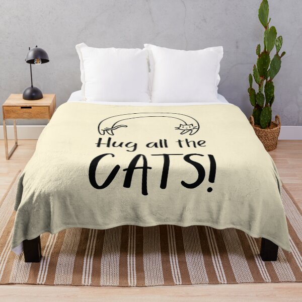 Item preview, Cute Long Cat Hug All The Cats Black designed and sold by quoteology.