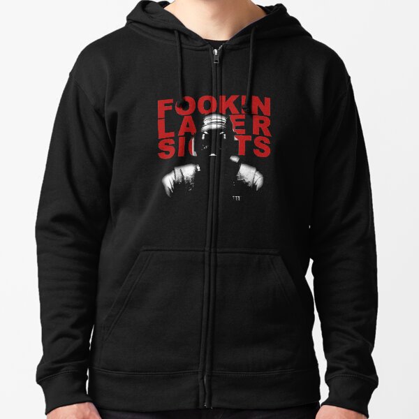 Classic fookin laser sights art game Zipped Hoodie