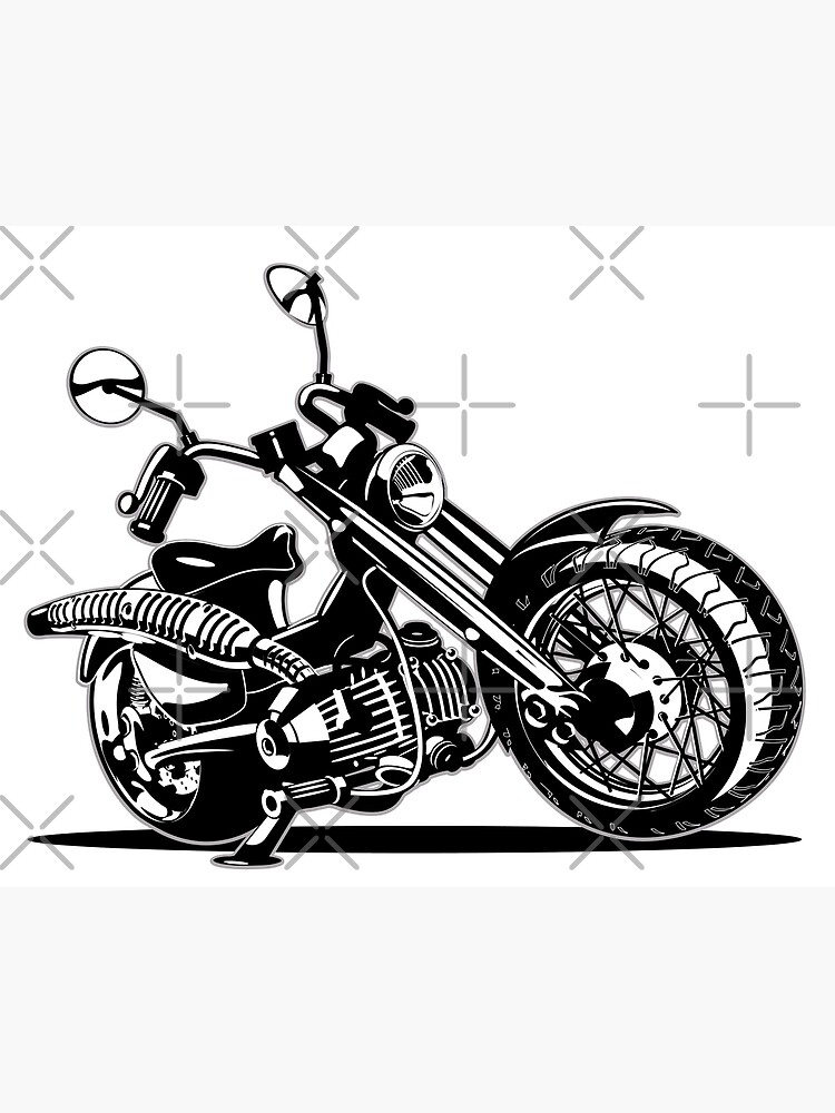 Premium Vector | Motorcycle, motorbike sketch line art illustration