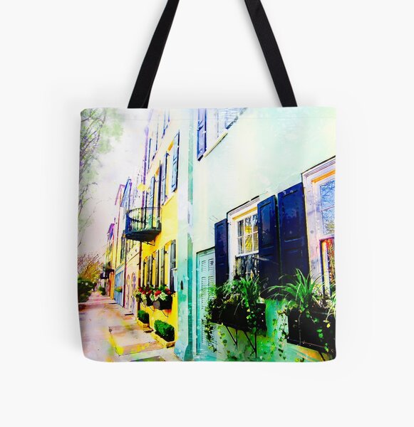 Charleston, SC, Green Circle Ombre Tote Bag