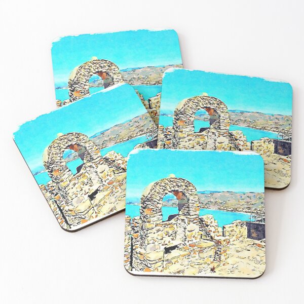 Item preview, Castle walls and seascape designed and sold by Giuseppe Cocco.
