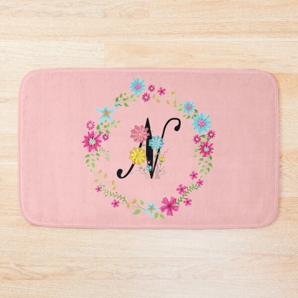 Item preview, Pink Floral Monogram Initial Letter N designed and sold by BleuSky.